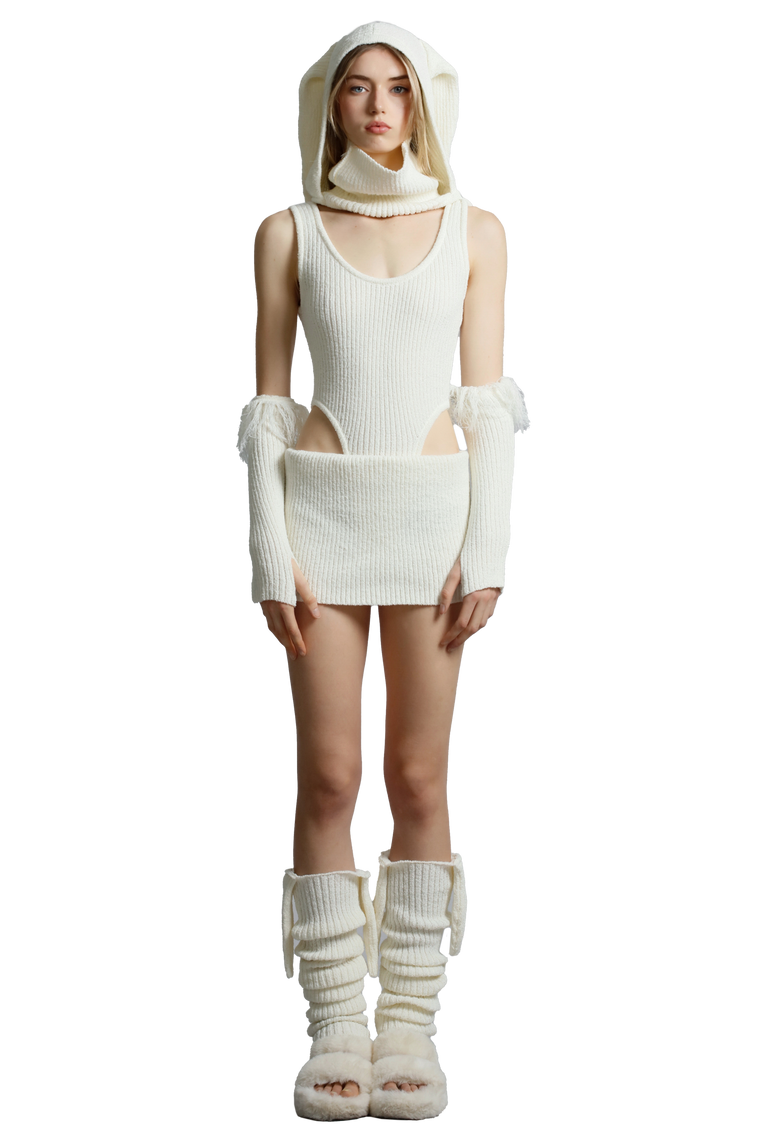Knit Mini Skirt With Leg Warmers