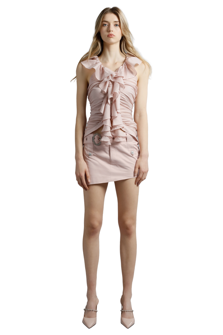 Asymmetrical Belted Mini Skirt