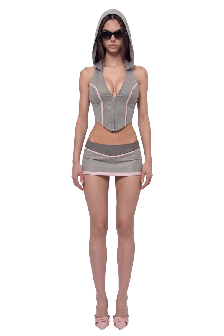 Aelora Top Grey Pink
