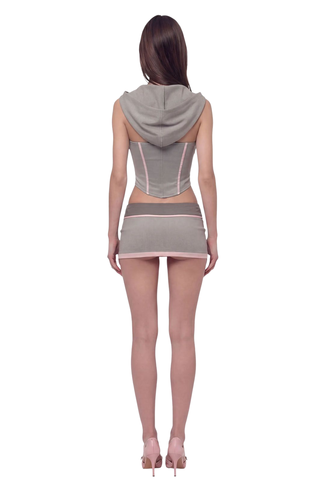 Aelora Top Grey Pink