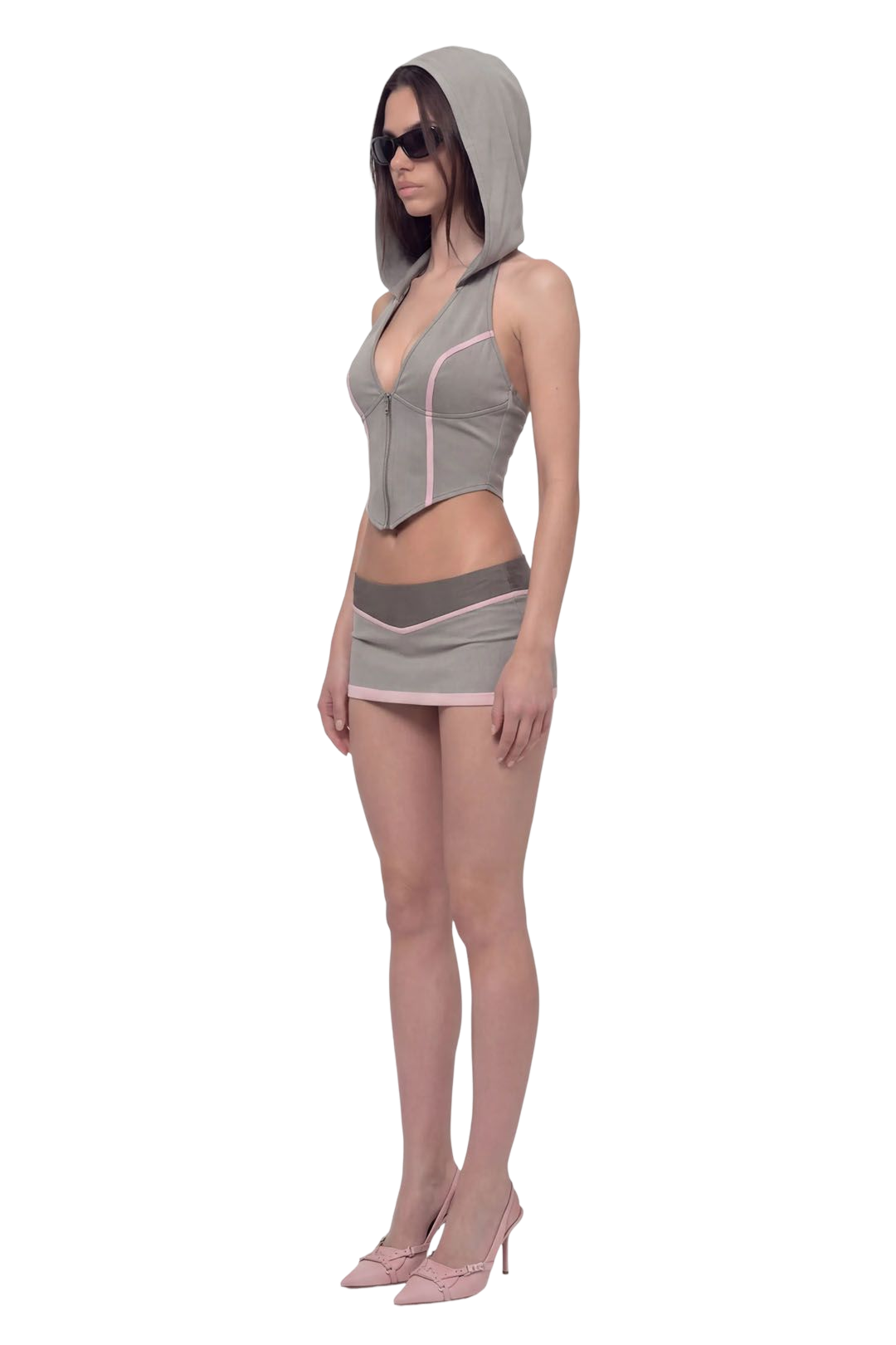 Aelora Top Grey Pink