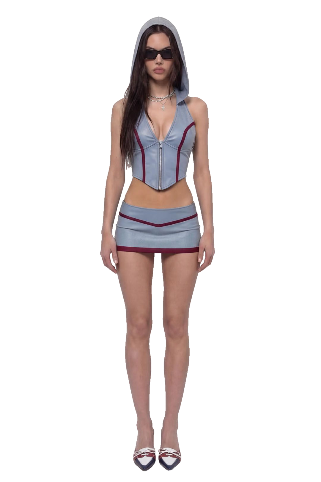 Aelora Top Blue Red