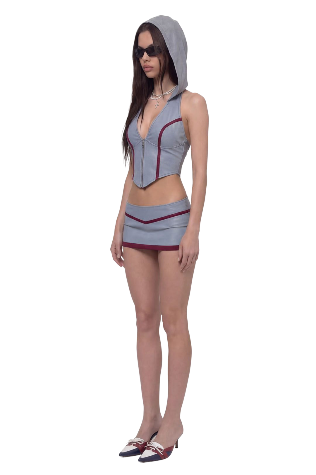 Aelora Top Blue Red