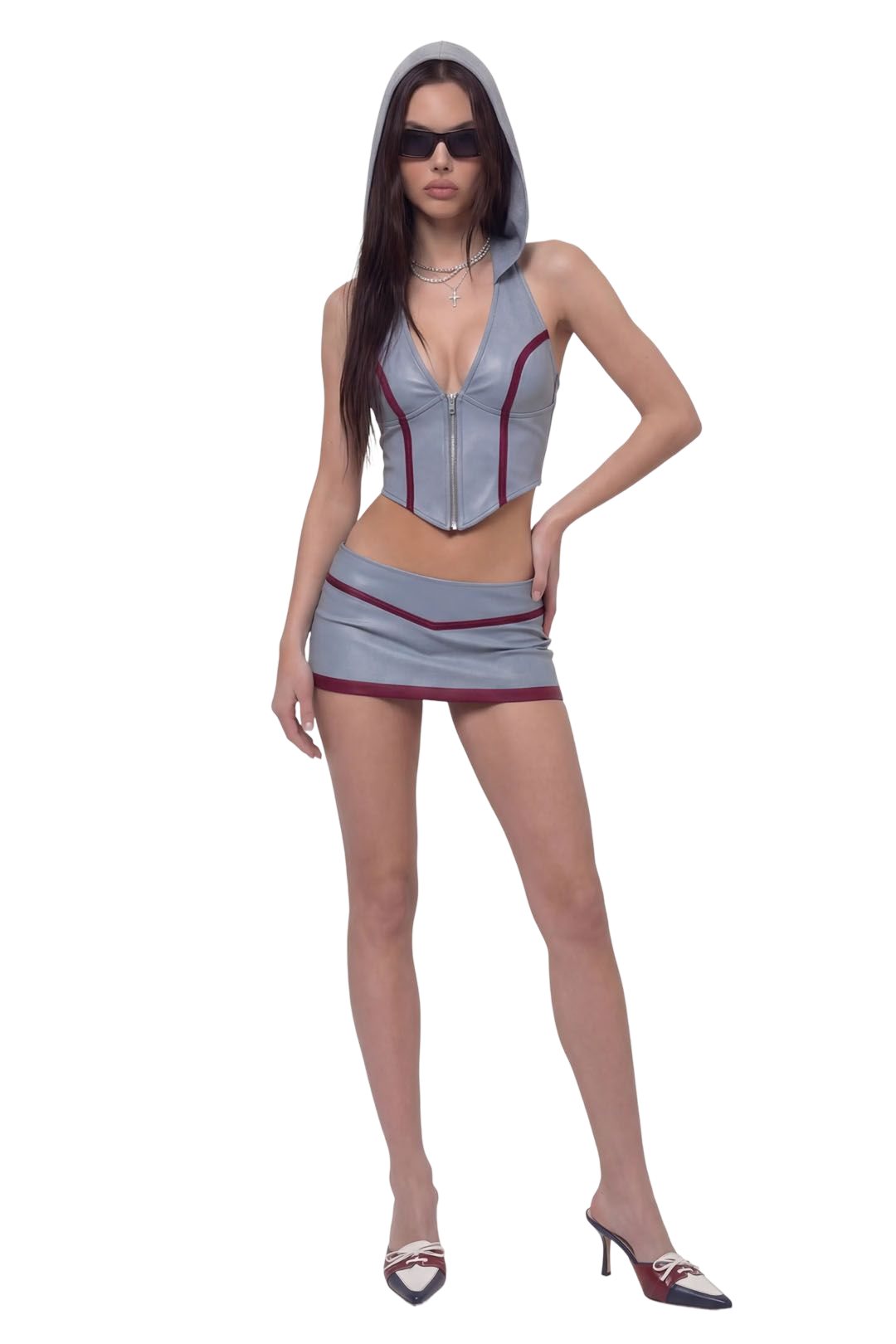 Aelora Top Blue Red