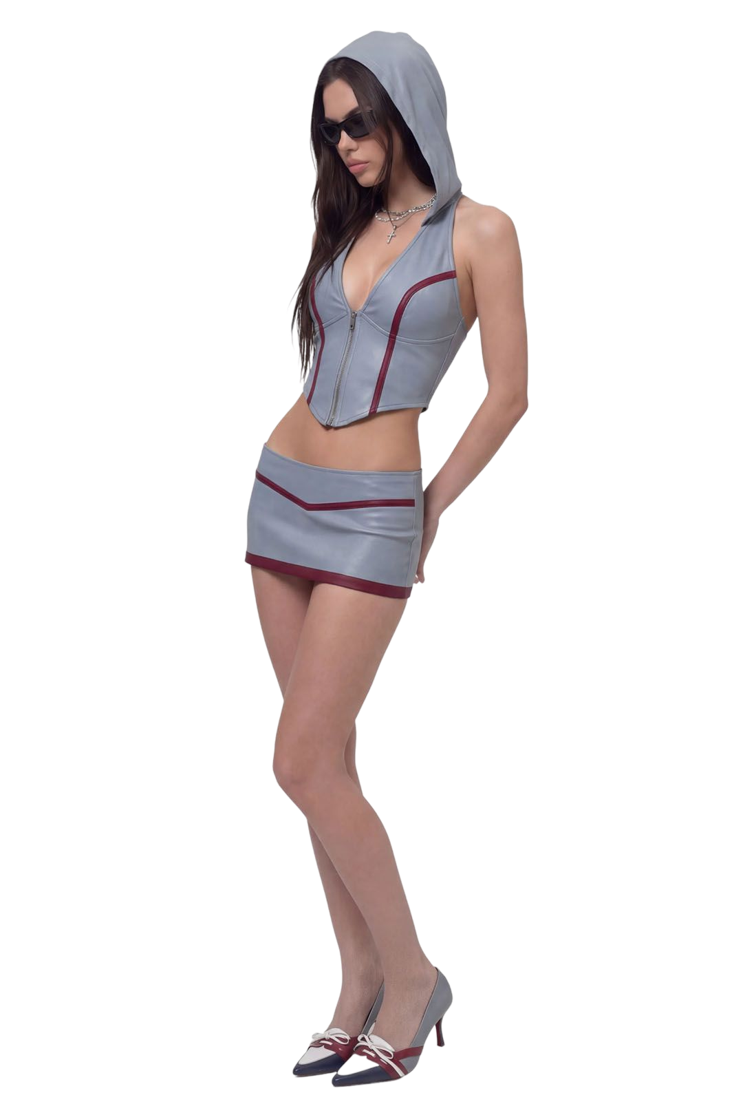 Aelora Top Blue Red