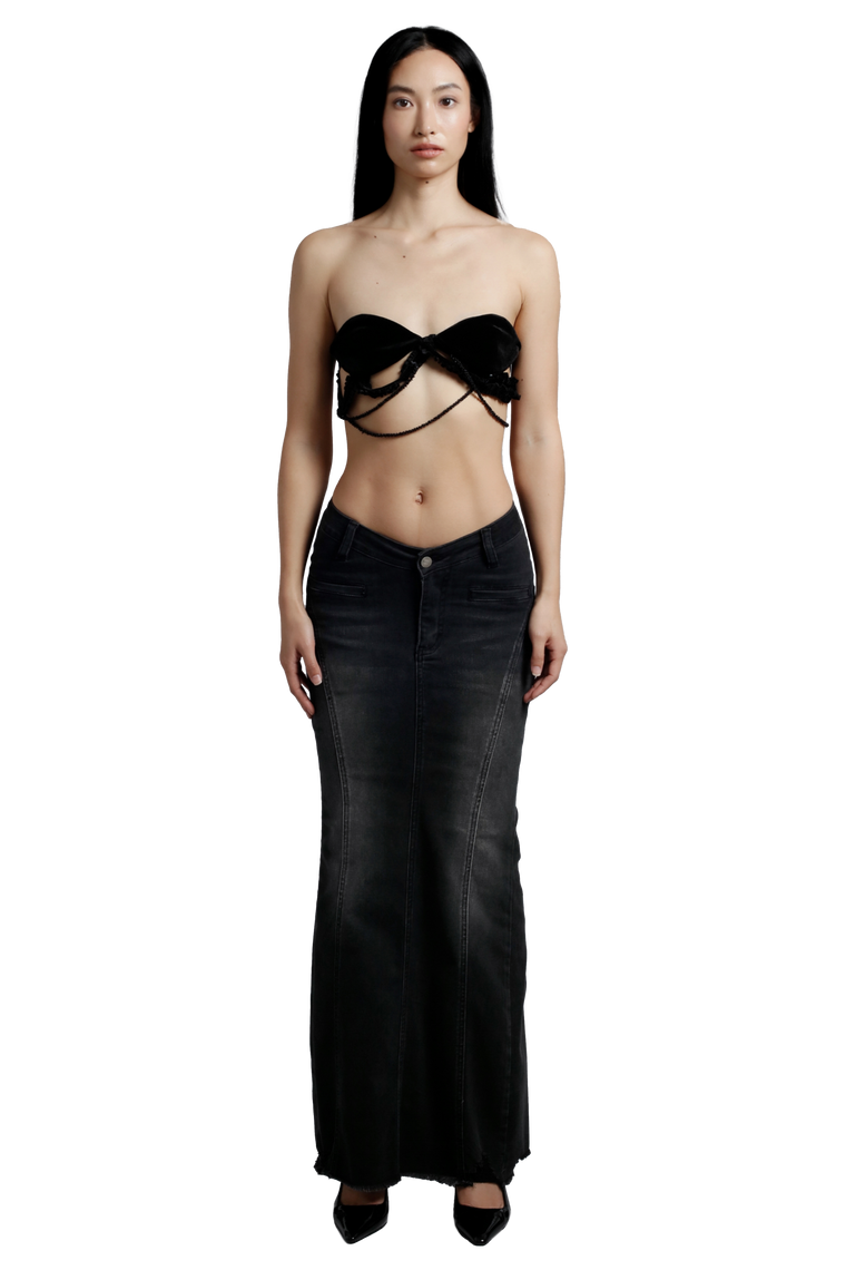 HAND MADE Velvet Beaded Bandeau Top