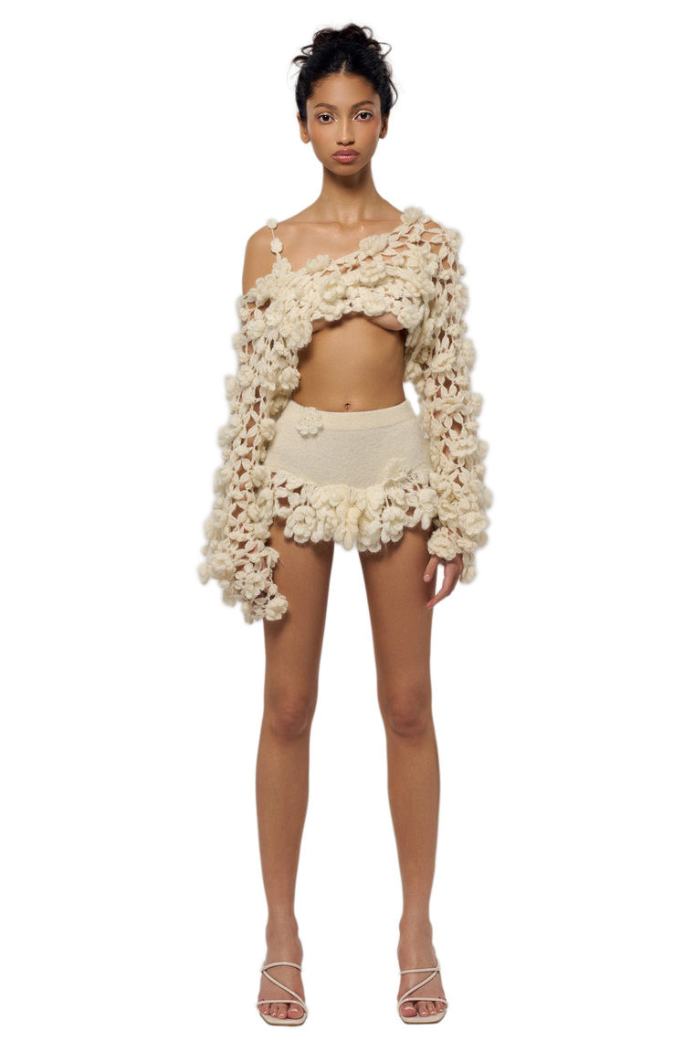 Bloom Cardigan & Top & Shorts Set